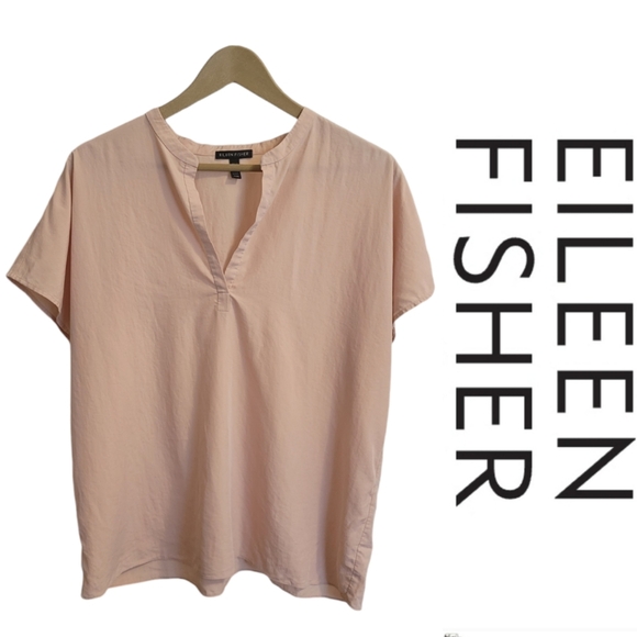 Eileen Fisher Tencel Blend Short Sleeve Top - Picture 1 of 7
